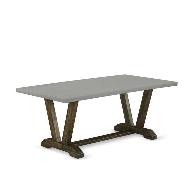 Cement Finish & Distressed Jacobean 5-Piece Dining Set
