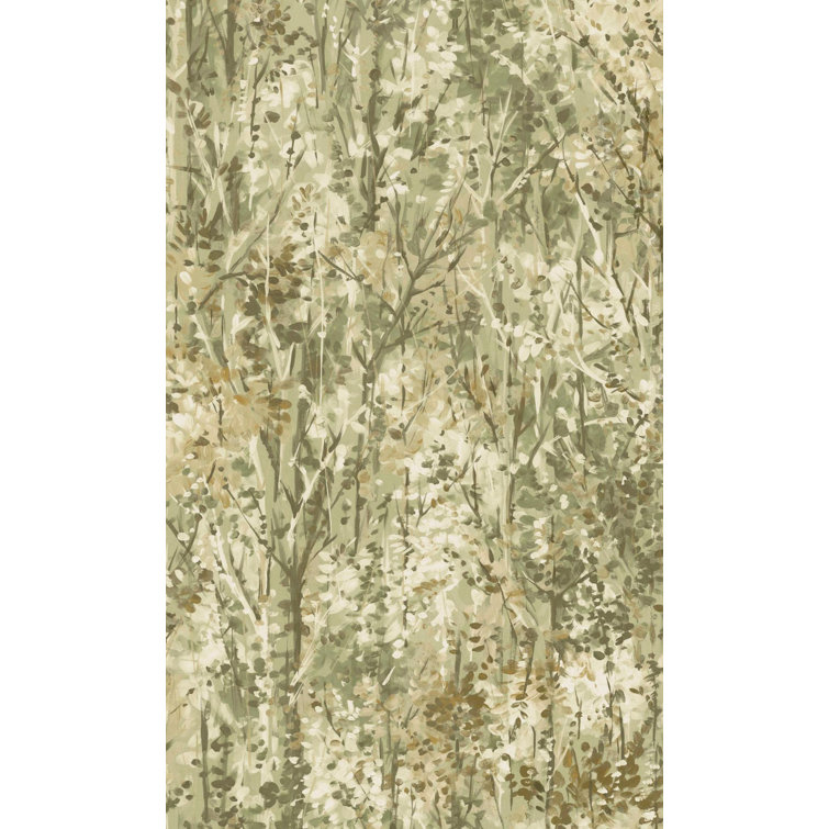 Green Textured Tropical Forest Non-Pasted Wallpaper Roll