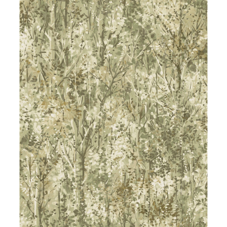 Green Textured Tropical Forest Non-Pasted Wallpaper Roll