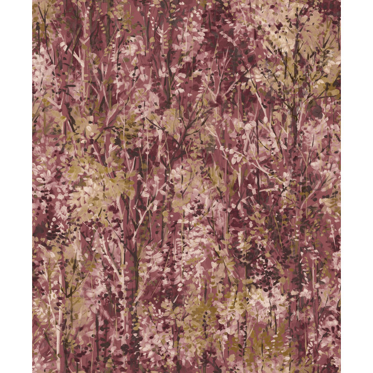 Purple Textured Tropical Forest Non-Pasted Wallpaper