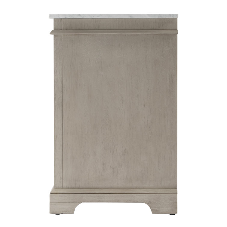 Rachelle Gray Acacia Wood Single Bathroom Vanity Set with Marble Top