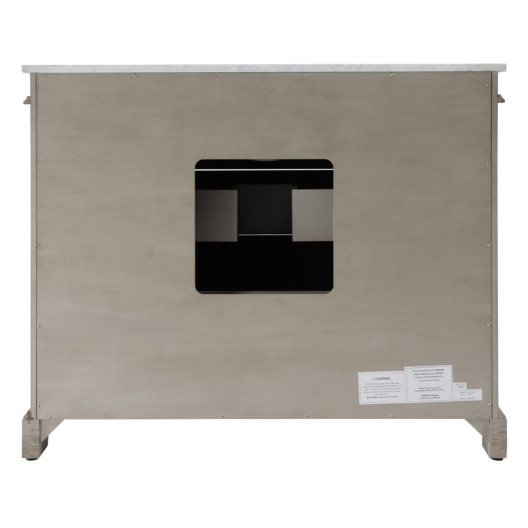 Rachelle Gray Acacia Wood Single Bathroom Vanity Set with Marble Top