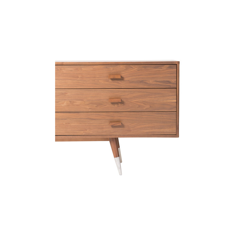 Sienna Walnut Mid-Century Modern Sideboard with Tapered Legs