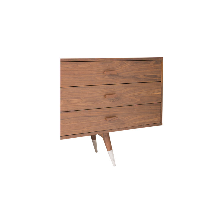 Sienna Walnut Mid-Century Modern Sideboard with Tapered Legs