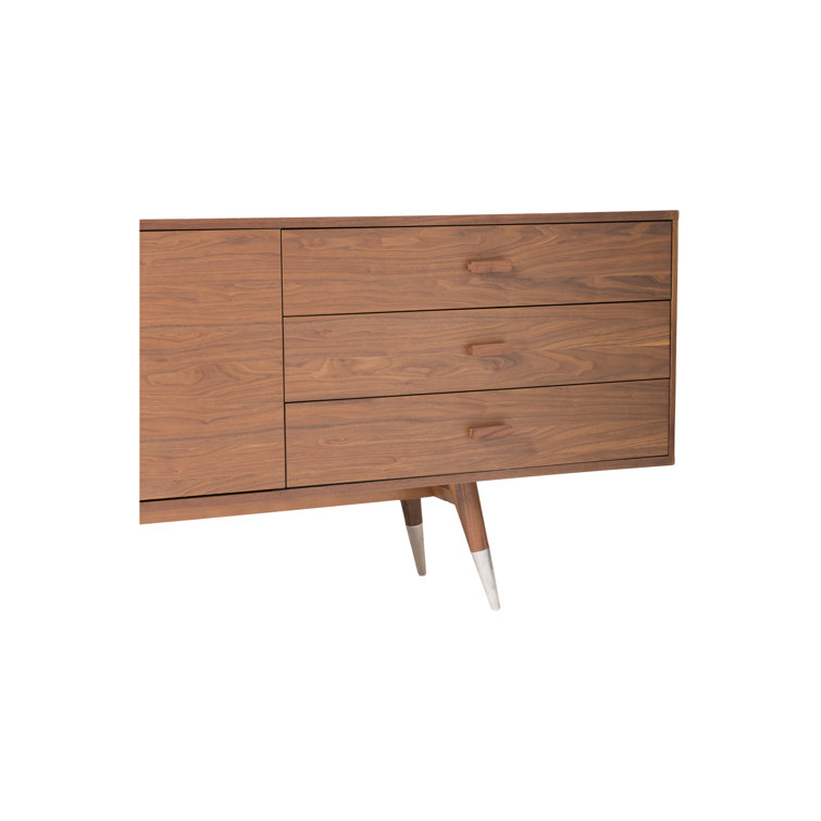 Sienna Walnut Mid-Century Modern Sideboard with Tapered Legs
