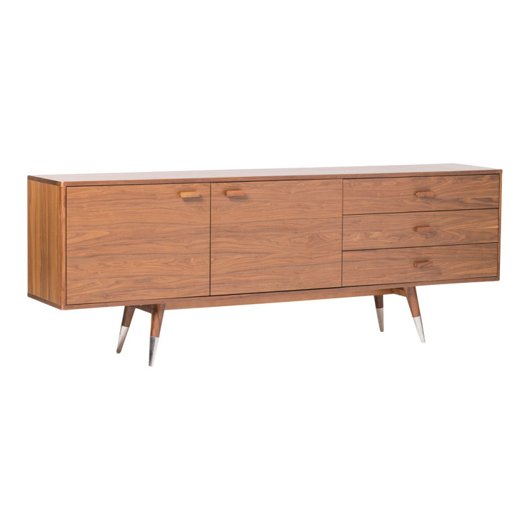 Sienna Walnut Mid-Century Modern Sideboard with Tapered Legs