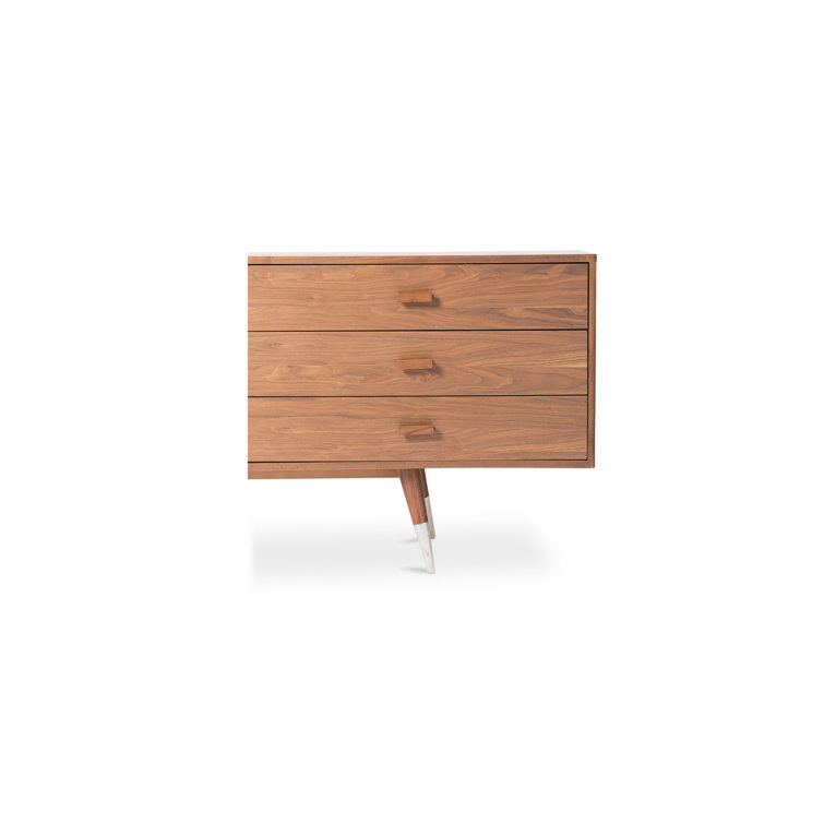 Sienna Walnut Mid-Century Modern Sideboard with Tapered Legs