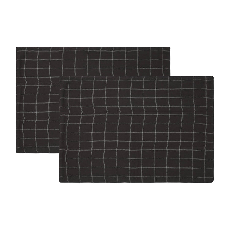 Wyatt Crimson and Plaid Cotton Patchwork Placemats 13x19 Set of 2