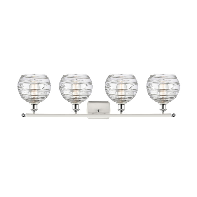 Athens Deco Swirl 36" Chrome 4-Light Vanity Light