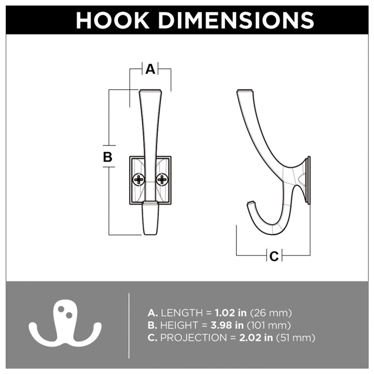 Modern Gold Double Hook Wall Mount Hanger