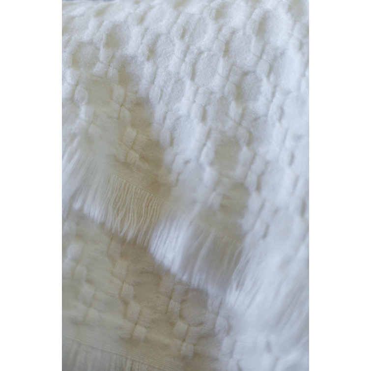 White Acrylic Basket Weave Baby Throw Blanket