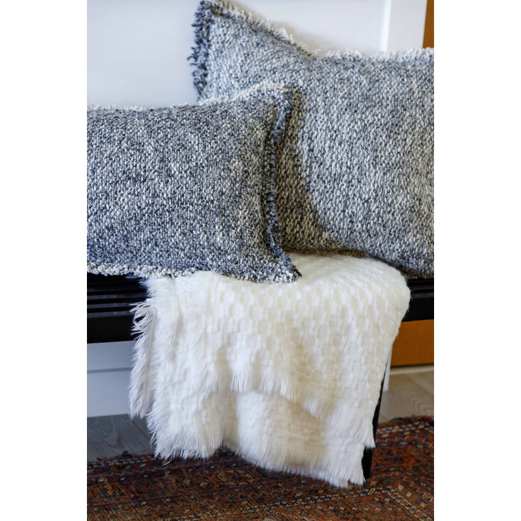 White Acrylic Basket Weave Baby Throw Blanket