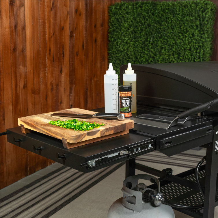 Black Stainless Steel 36" Cart Style Griddle with Hood
