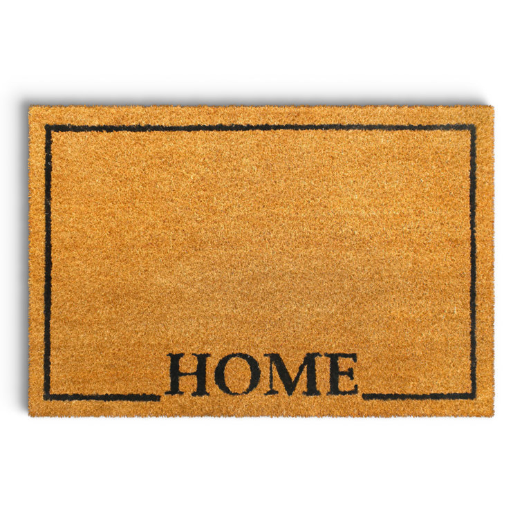 Sera Natural Coir Non-Slip Outdoor Doormat with Home Message