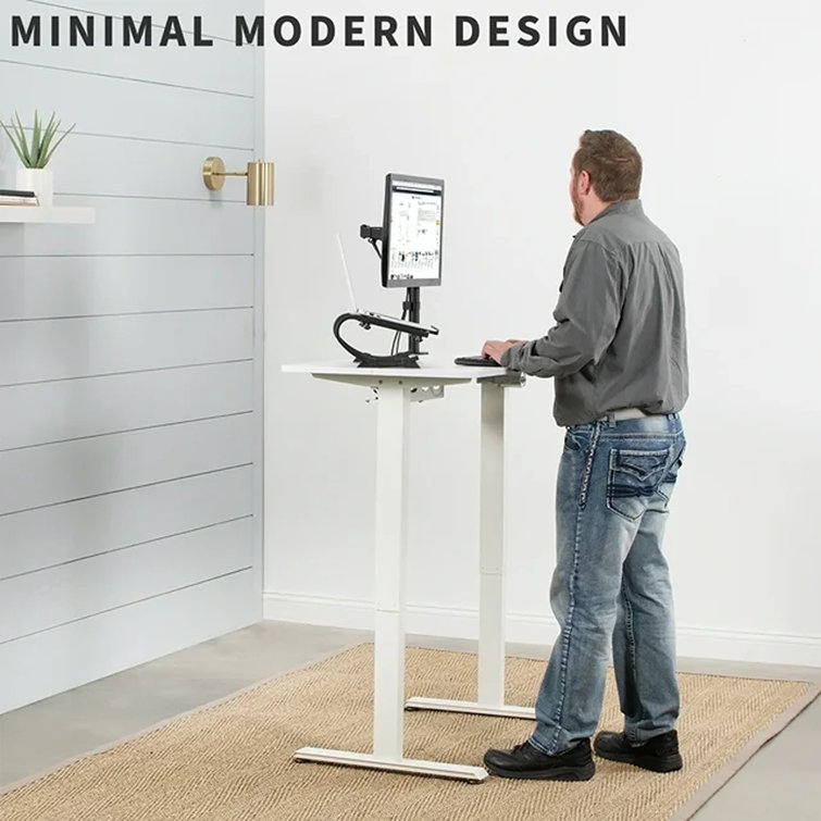 Elevate 44" White Electric Adjustable Standing Desk
