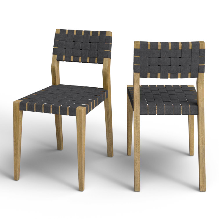 Charcoal Upholstered Oak Wood Side Chair