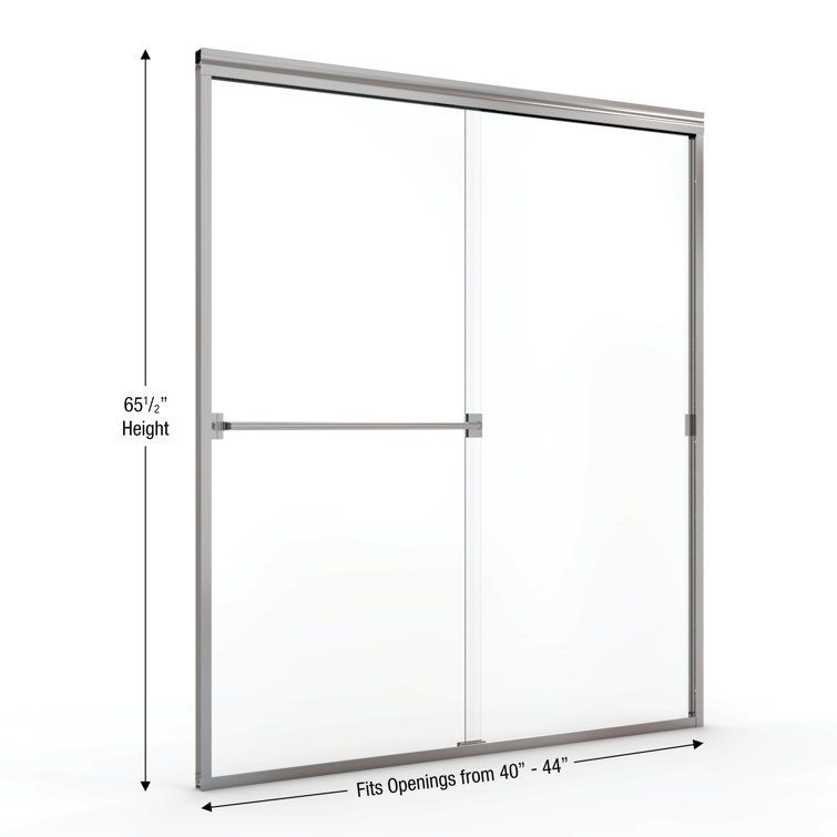Classic Chrome Semi-Frameless Sliding Shower Door with Obscure Glass