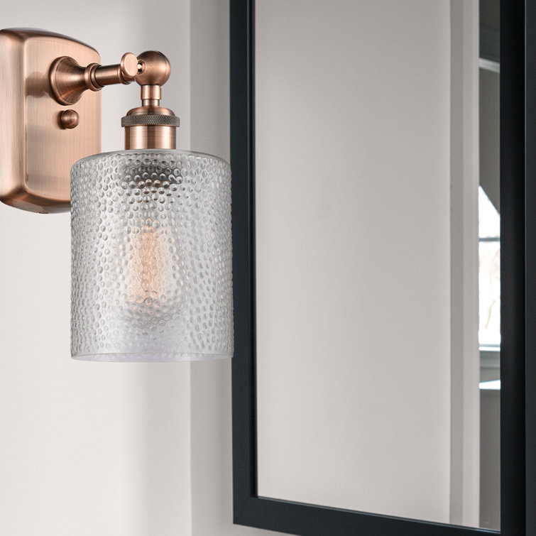 Leilani Dimmable Copper Vanity Sconce with Clear Shade
