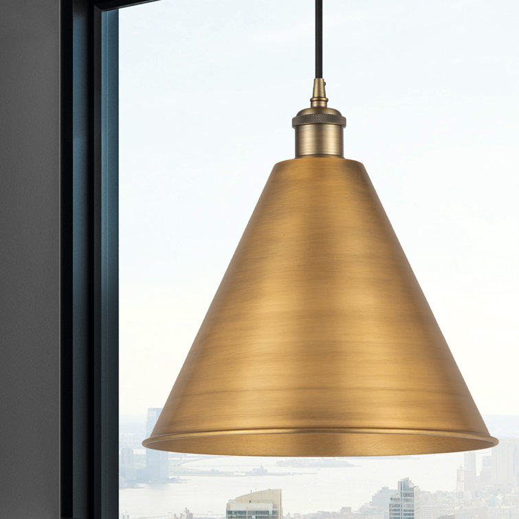 Ballston 18.75'' Matte Black and Brass Mini Drop Pendant