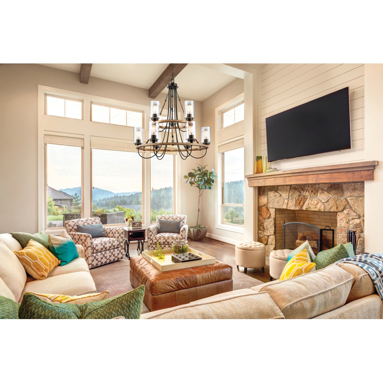 Paladin Matte Black 9-Light Modern Farmhouse Chandelier