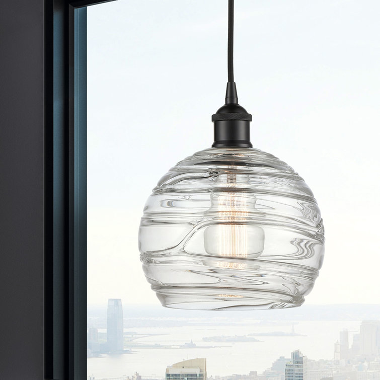Edison Matte Black 10'' Globe Mini Pendant with Glass Shade