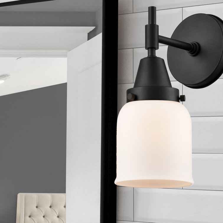 Caden 11'' Matte Black Dimmable Sconce with Matte White Shade