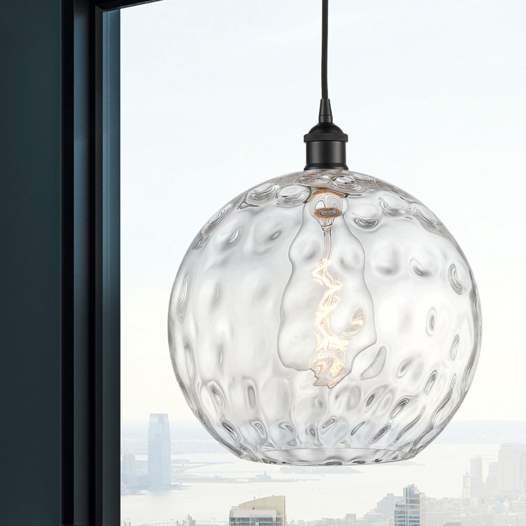 Edison Matte Black 15'' Indoor/Outdoor Mini Pendant Light