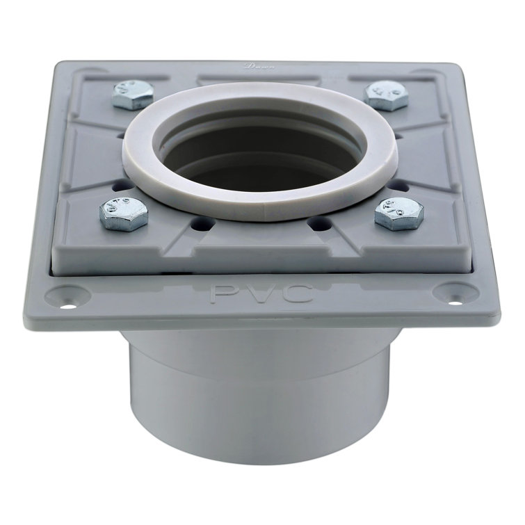 Black Cast Iron Shower Drain Base with Rubber Fitting