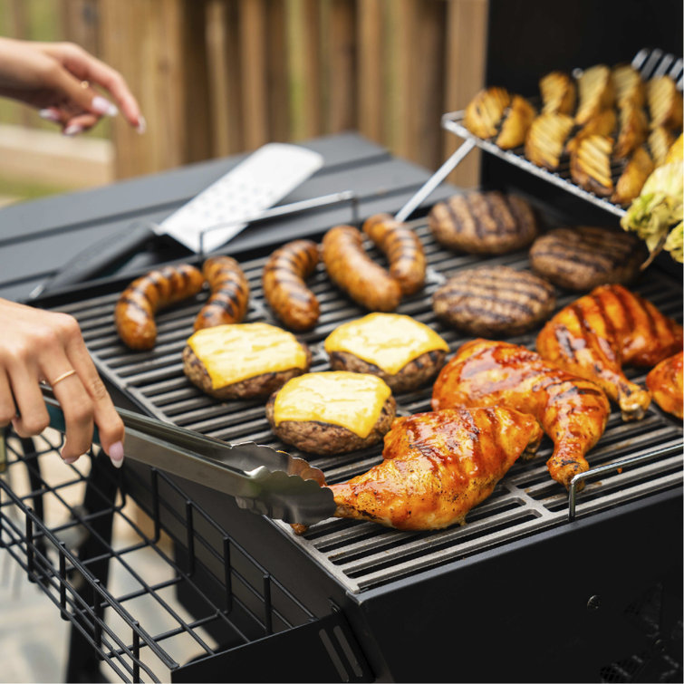 Charbroil C-Line 665 Black Stainless Steel Charcoal Grill with Smoker