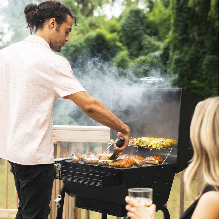 Charbroil C-Line 665 Black Stainless Steel Charcoal Grill with Smoker