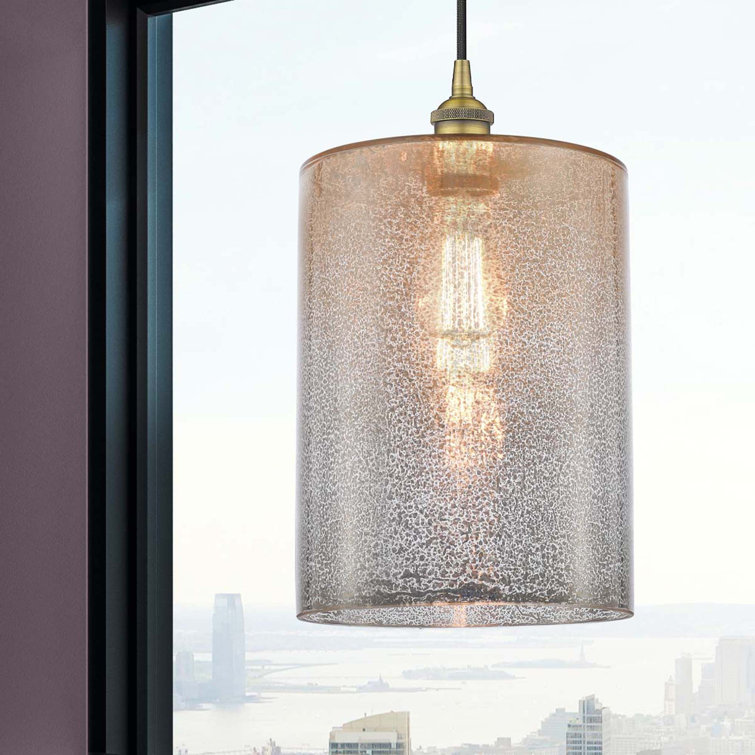 Cobbleskill Brushed Brass Mini Pendant with Mercury Glass Shade