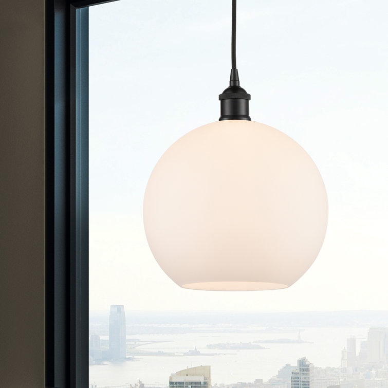 Edison Matte Black 13" Globe Mini Pendant with Versatile Shades