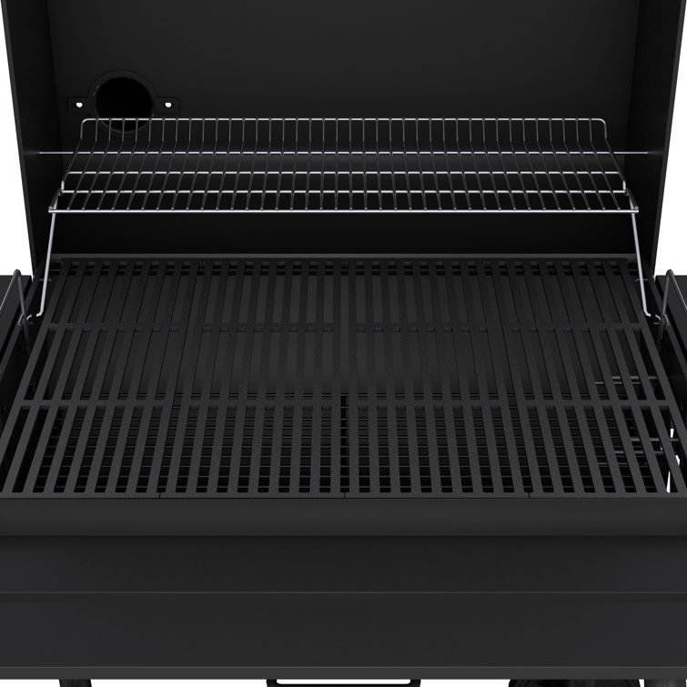 Charcoal Barrel Grill with Smoker and Cast Iron Grates