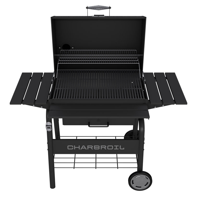 Charcoal Barrel Grill with Smoker and Cast Iron Grates