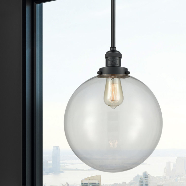 Mini Globe Matte Black LED Pendant Light - Indoor/Outdoor