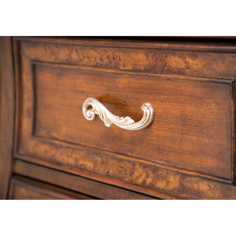 Elegant Transitional 70.5" Light Espresso Dresser with Mirrored Accents