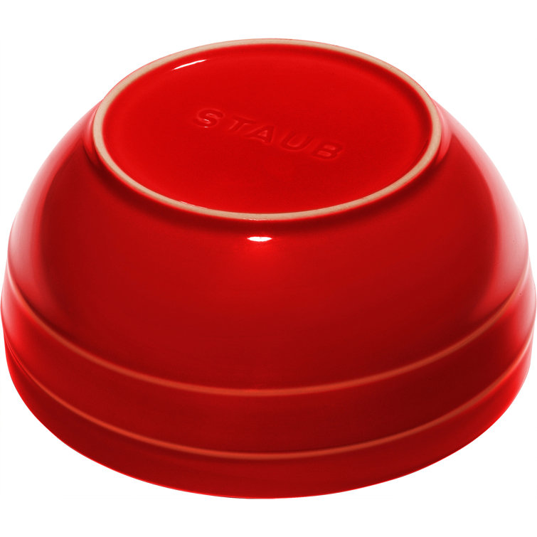 Cherry Red Ceramic 2-Piece Nested Mixing Bowl Set