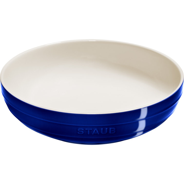 Staub Dark Blue Ceramic 11-inch Shallow Serving Bowl