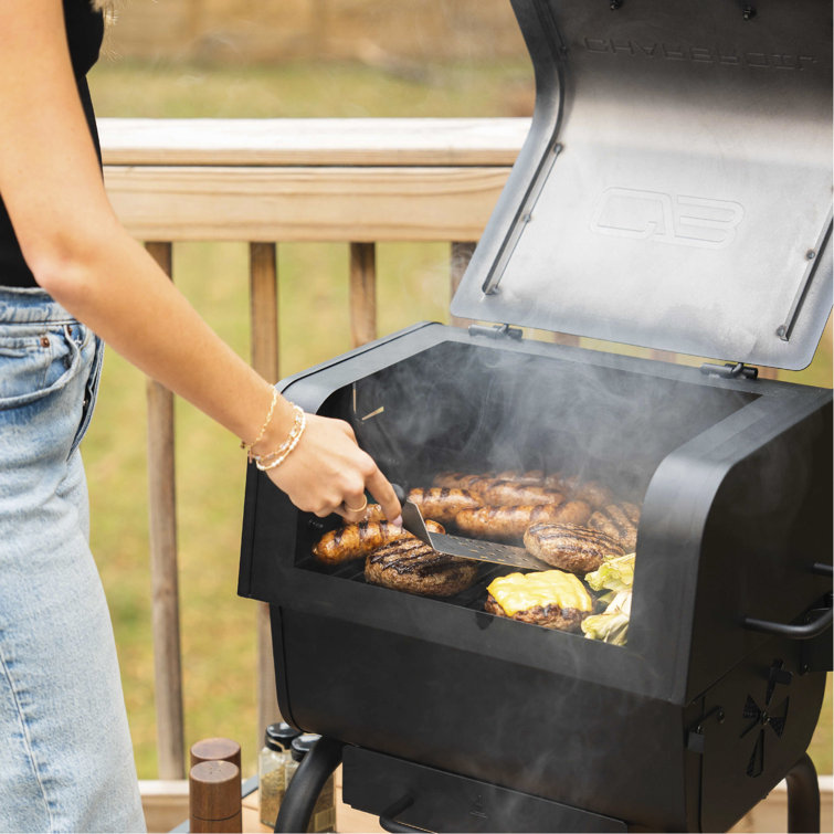 Charcoal Black Portable Tabletop Grill with Smoker
