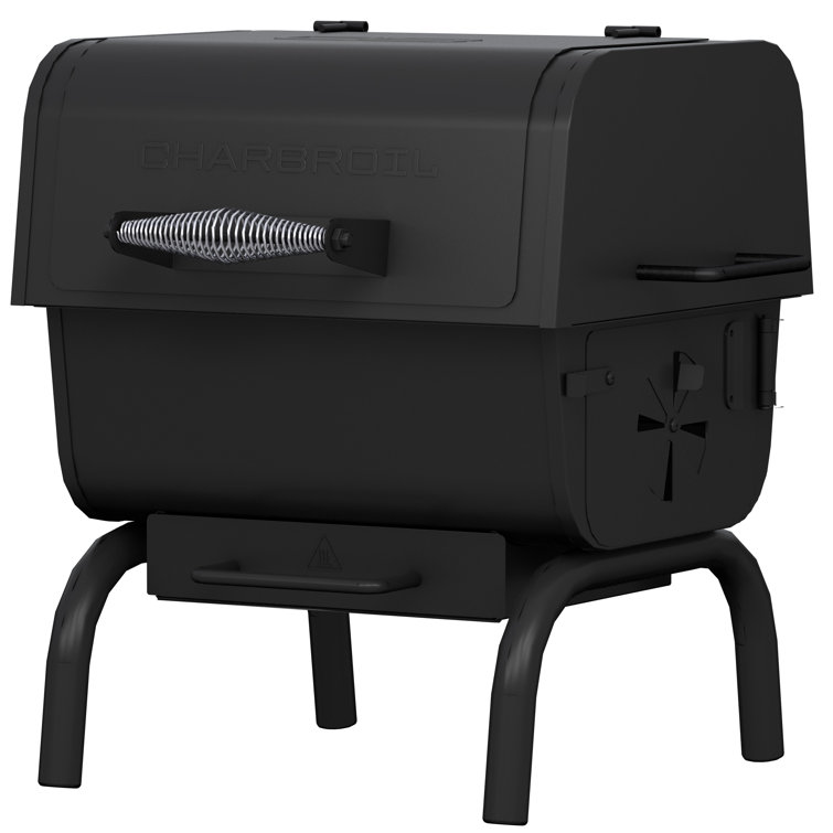 Charcoal Black Portable Tabletop Grill with Smoker