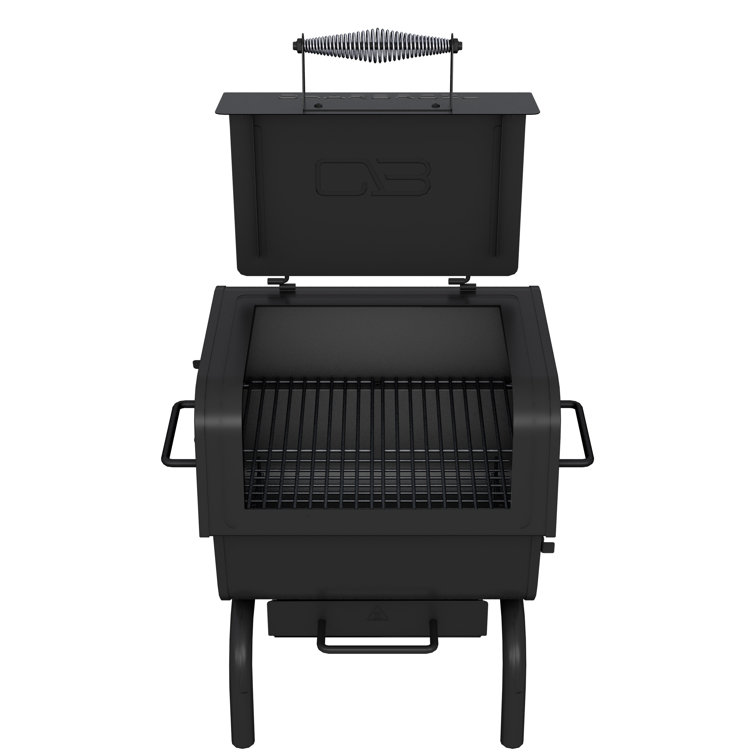 Charcoal Black Portable Tabletop Grill with Smoker