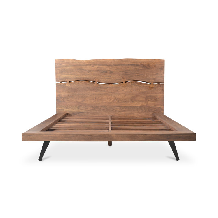 Madagascar Queen Platform Bed with Organic Edge Headboard