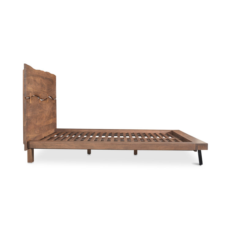 Madagascar Queen Platform Bed with Organic Edge Headboard