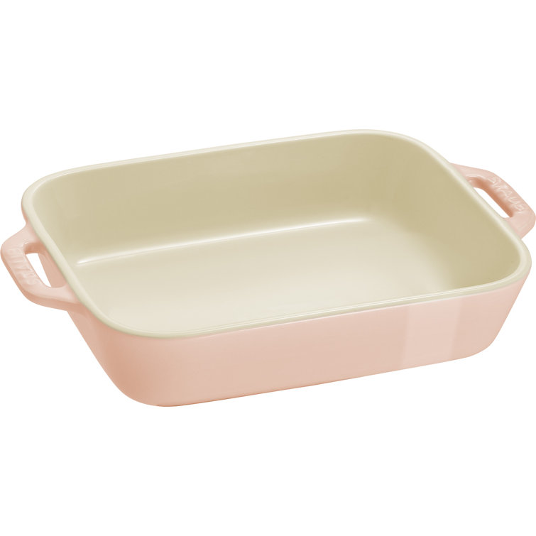 Staub Light Pink Ceramic Rectangular Baking Dish Set