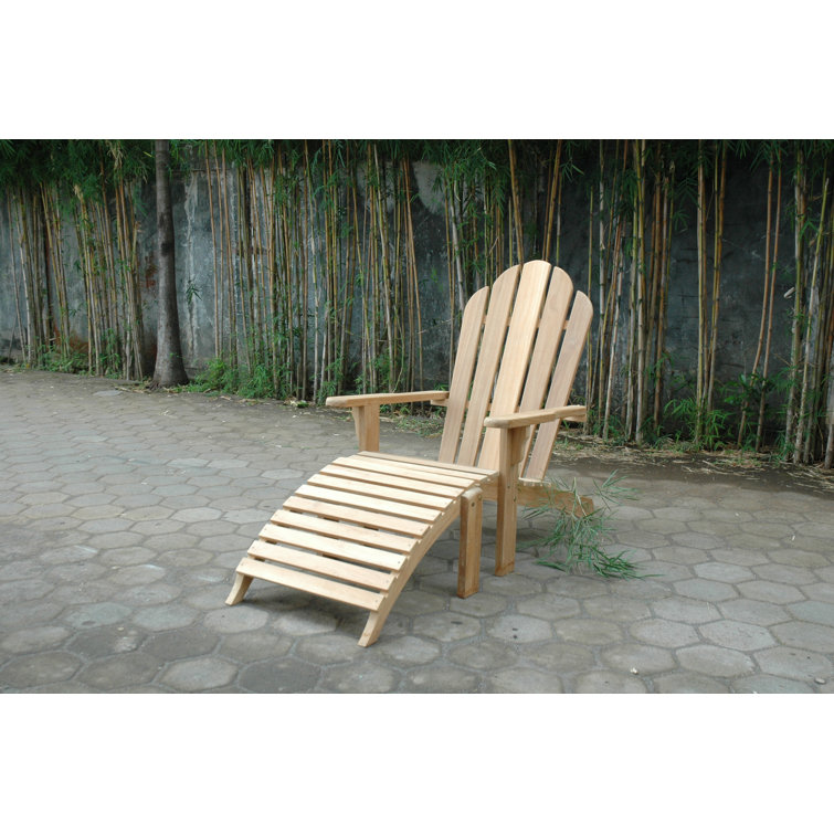 Natural Teak Adirondack Chair with Ottoman