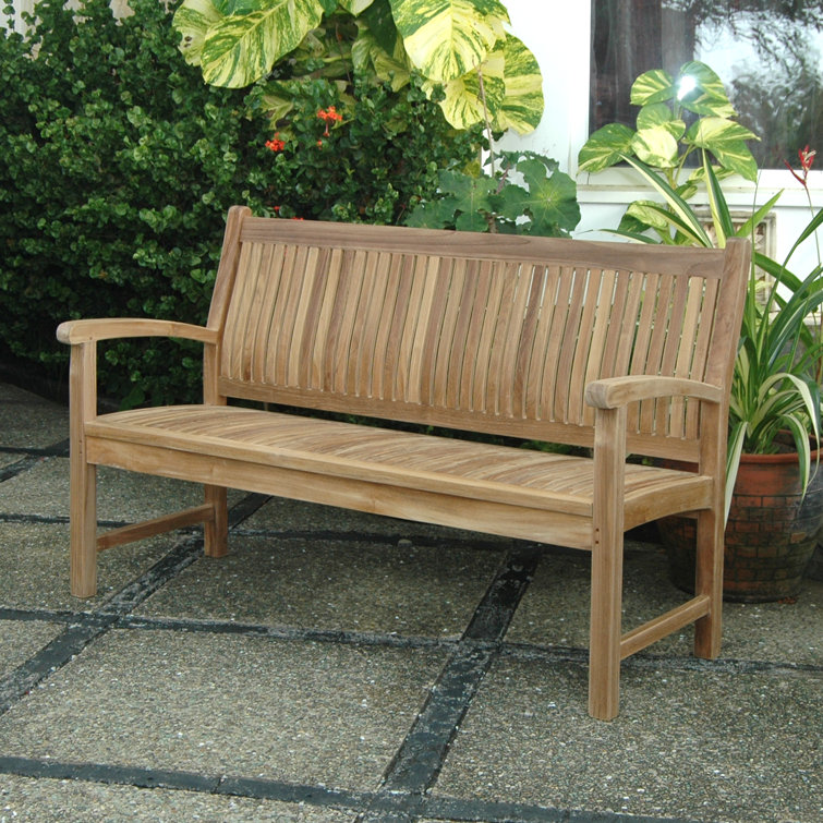 Sahara Elegantly Curved 3-Seater Natural Teak Outdoor Bench