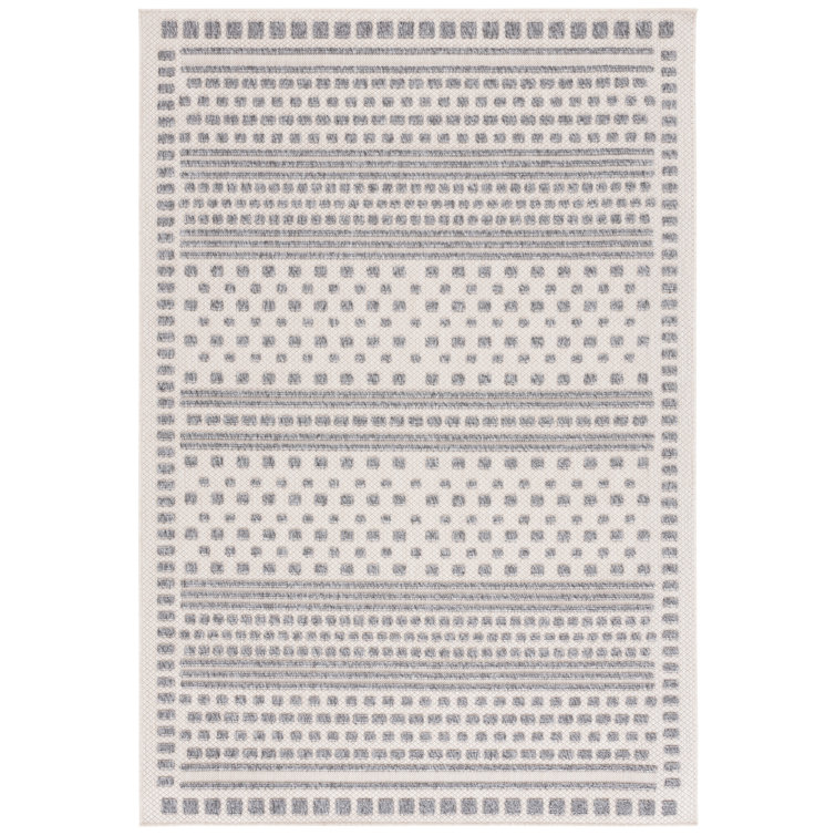 Ivory and Blue Handmade Wool Tufted 4' x 6' Rug