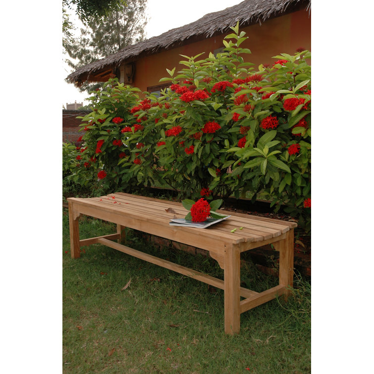 Hampton 63" Natural Teak Outdoor Backless Bench