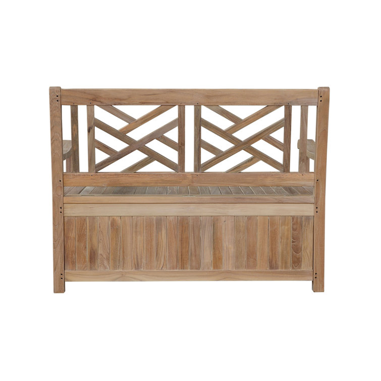Vilano Natural Teak Outdoor Storage Bench