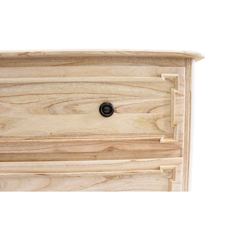 Natural Mindi Wood 3-Drawer Dresser with Applied Mouldings